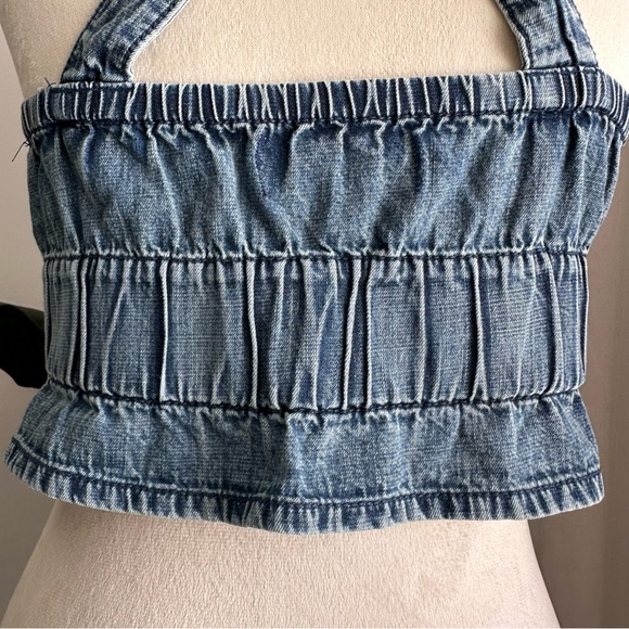 We the Free Free People We the Free Denim Strappy CropTop Tank - Picture 7 of 10